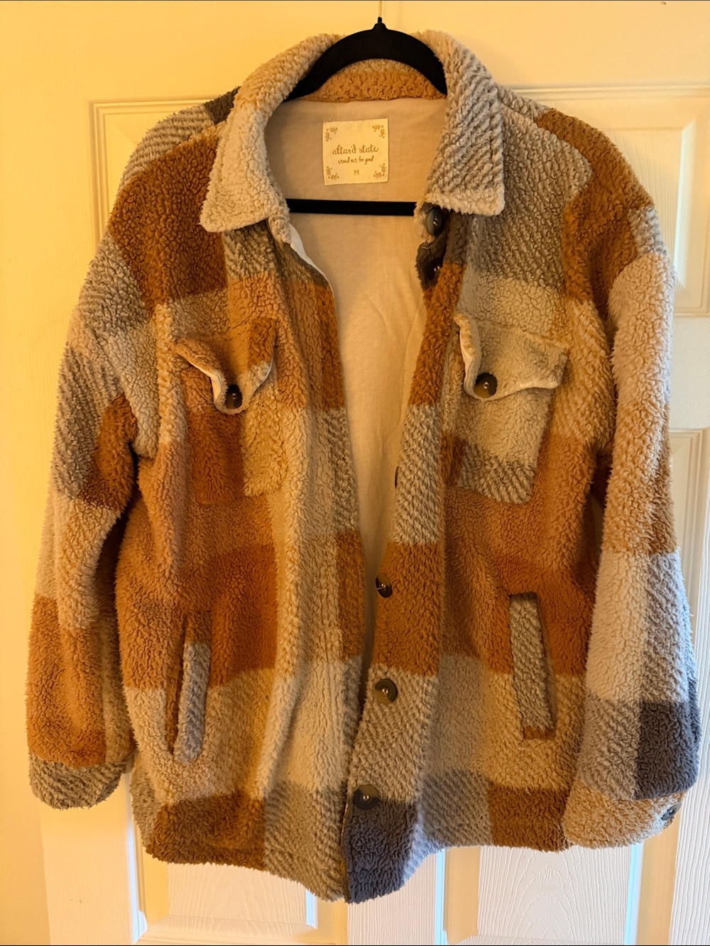 Altar'd State Camel and Cream Sherpa Jacket